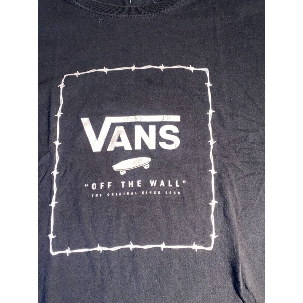 Vans Tee Shirt Mens Large‎ Black Classic Fit Off The Wall Short Sleeve Crew Neck - Picture 3 of 6